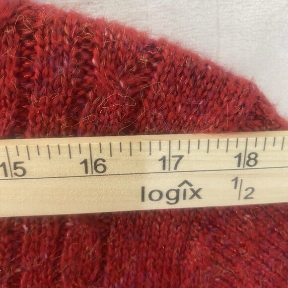 Alfred Dunner Red Cable Knit Sweater Womens L Pullover Soft Stretch Casual Layer - Picture 7 of 10